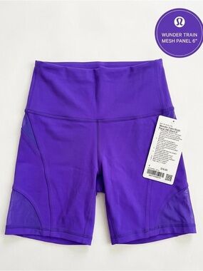 lululemon athletica High-Rise Mesh Panel Bike Shorts in Purple